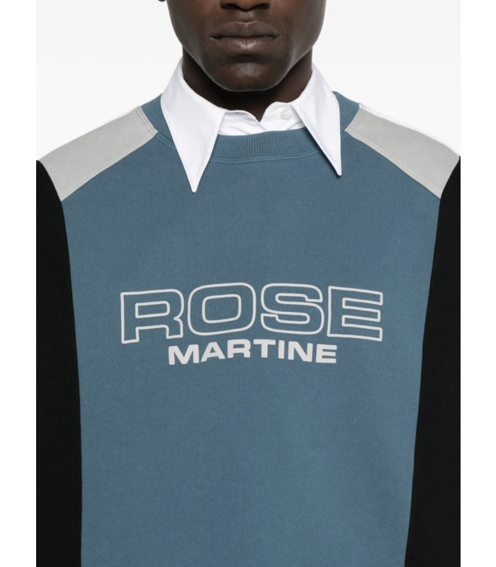 PANELLED SWEATSHIRT BLUE AGEAN ROSE OUTLINE