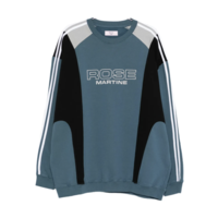 PANELLED SWEATSHIRT BLUE AGEAN ROSE OUTLINE
