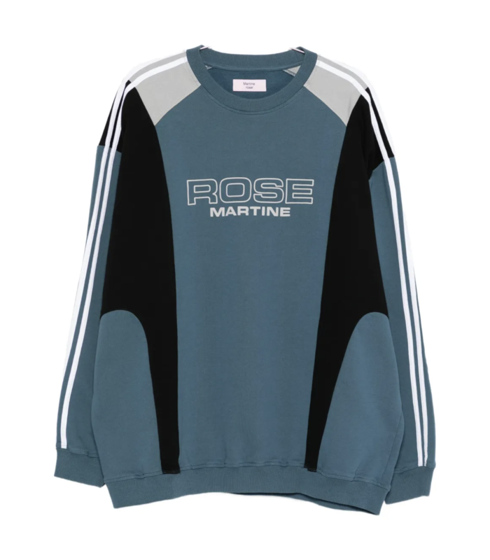 PANELLED SWEATSHIRT BLUE AGEAN ROSE OUTLINE