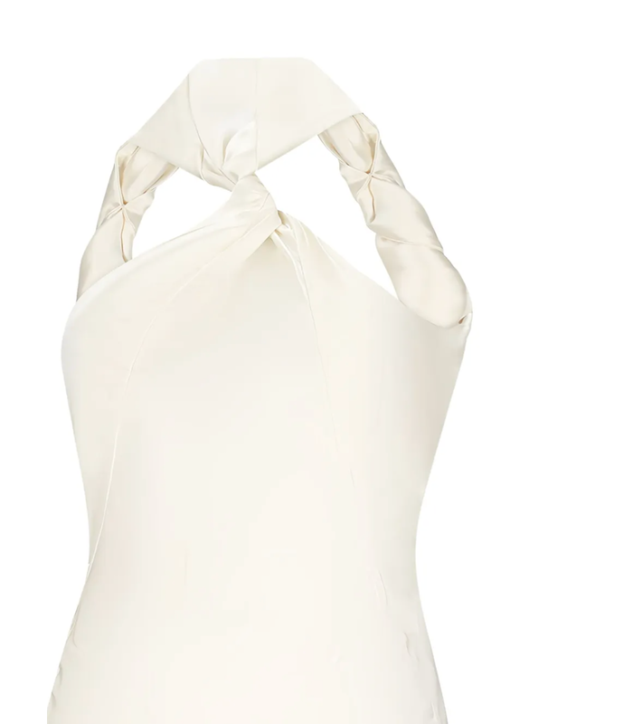 MIDI DRESS Satin Ivory