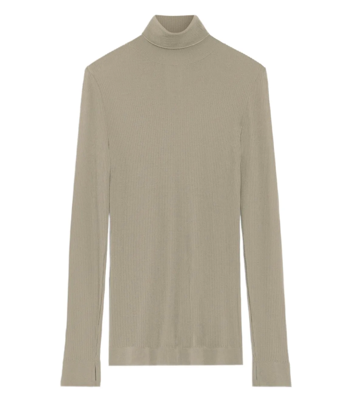 SEAMLESS HIGH NECK TOP LIGHT SAGE