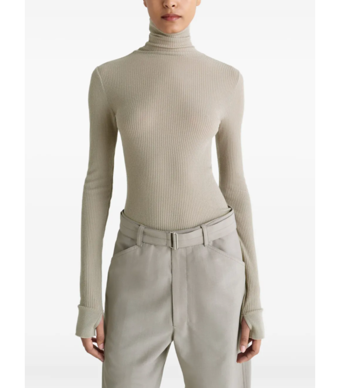 SEAMLESS HIGH NECK TOP LIGHT SAGE