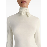 FOULARD TOP WITH PATCHS PEARL WHITE
