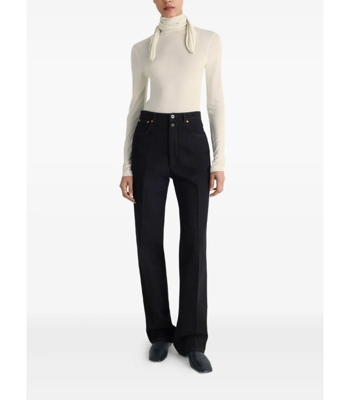 FOULARD TOP WITH PATCHS PEARL WHITE