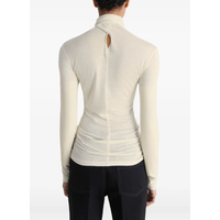 FOULARD TOP WITH PATCHS PEARL WHITE