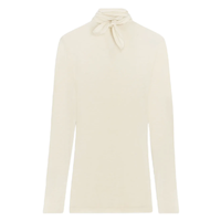 FOULARD TOP WITH PATCHS PEARL WHITE