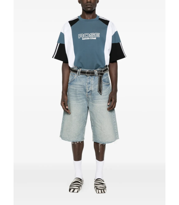 OVERSIZED PANELLED T-SHIRT BLUE AGEAN ROSE OUTLINE