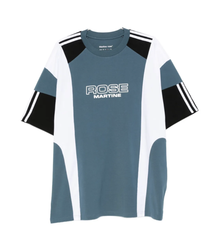 OVERSIZED PANELLED T-SHIRT BLUE AGEAN ROSE OUTLINE