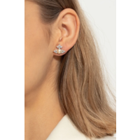 VIVIENNE WESTWOOD FEODORA EARRINGS PLATINUM WHITE CZ CREAMROSE
