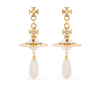 VIVIENNE WESTWOOD PEARL DROP EARRINGS GOLD PEARL MULTI
