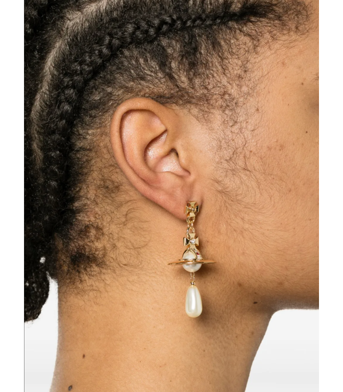 PEARL DROP EARRINGS GOLD PEARL MULTI