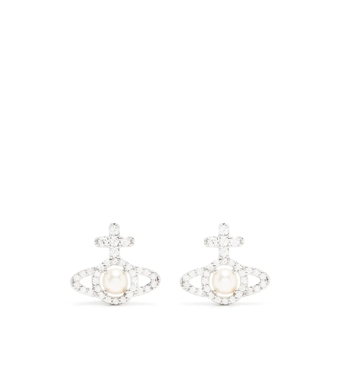 OLYMPIA PEARL EARRINGS PLATINUM CREAMROSE