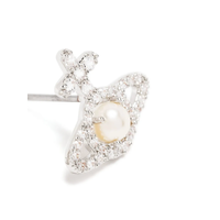 OLYMPIA PEARL EARRINGS PLATINUM CREAMROSE