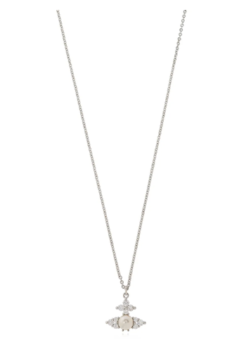 VIVIENNE WESTWOOD feodora pendant platinum white cz creamrose VIVIENNE WESTWOOD feodora pendant platinum white cz creamrose
