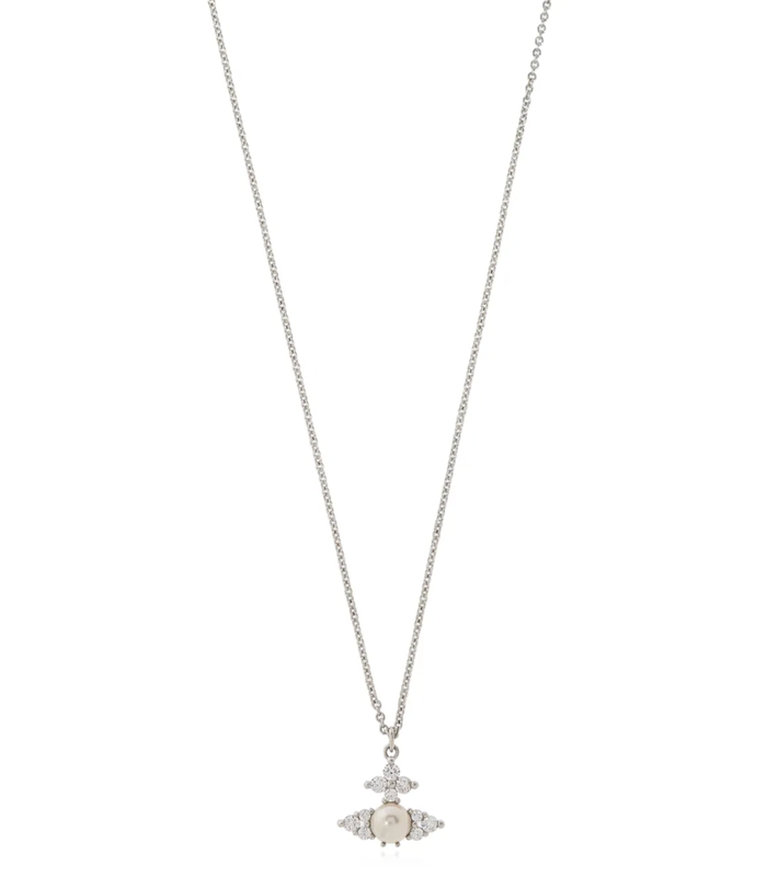 FEODORA PENDANT PLATINUM WHITE CZ CREAMROSE