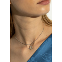 FEODORA PENDANT PLATINUM WHITE CZ CREAMROSE