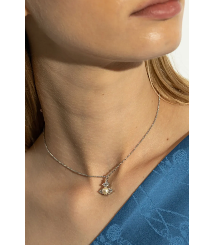 FEODORA PENDANT PLATINUM WHITE CZ CREAMROSE