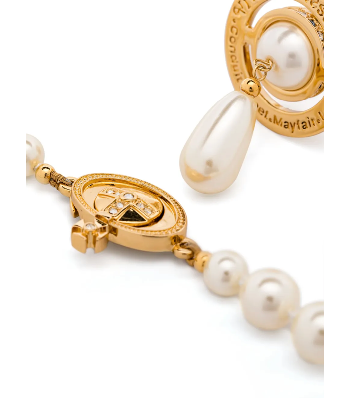 ONE ROW PEARL DROP CHOKER GOLD PEARL MULTI