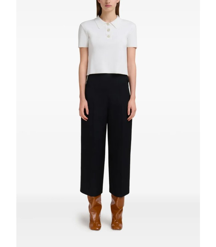 cropped TROUSERS BLACK