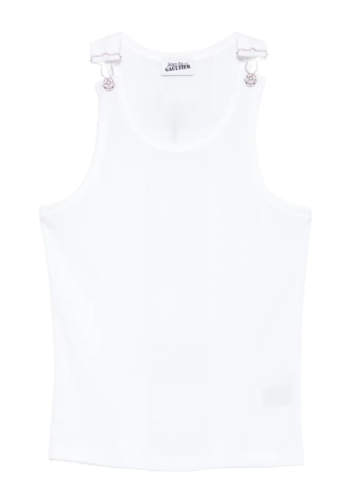 JEAN-PAUL GAULTIER tanktop embroidered white JEAN-PAUL GAULTIER tanktop embroidered white