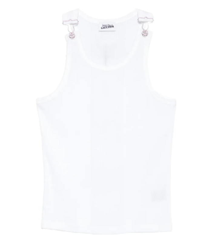 TANKTOP EMBROIDERED JEAN PAUL GAULTIER WHITE