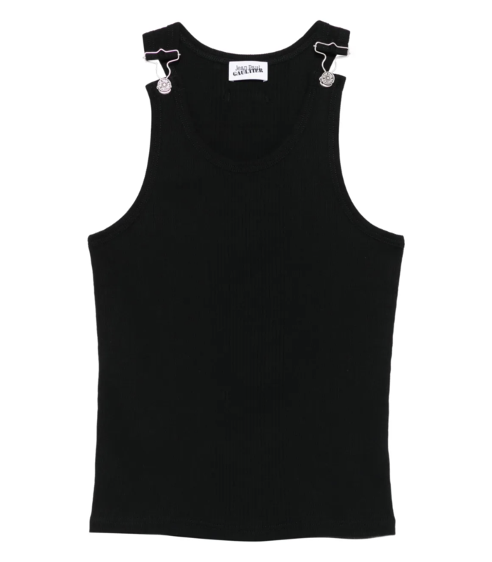 TANKTOP EMBROIDERED JEAN PAUL GAULTIER BLACK
