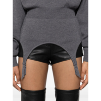 JERSEY HIGH NECK BAT SLEEVES PULLOVER WITH LINGERIE GARTER MIDDLEGREY