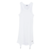 JEAN-PAUL GAULTIER COTTON RIBBED SHORT DRESS WITH LINGERIE GARTER WHITE