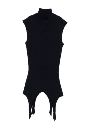 JEAN-PAUL GAULTIER merino wool flat rib sleeveless gilet JEAN-PAUL GAULTIER merino wool flat rib sleeveless gilet