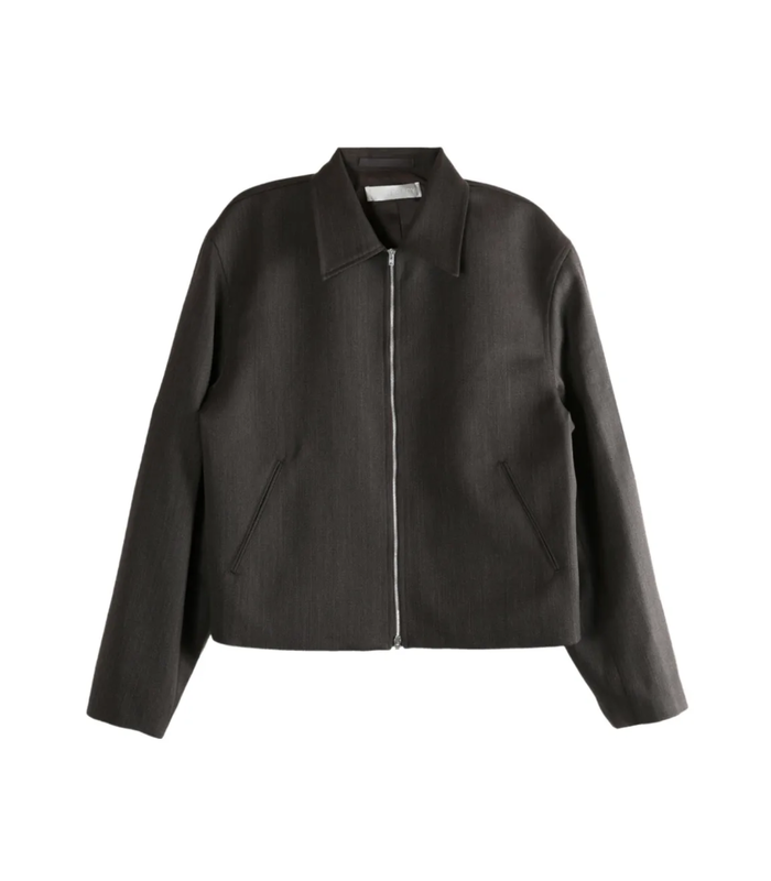 MINI JACKET HAVANA BROWN CHAIN WOOL