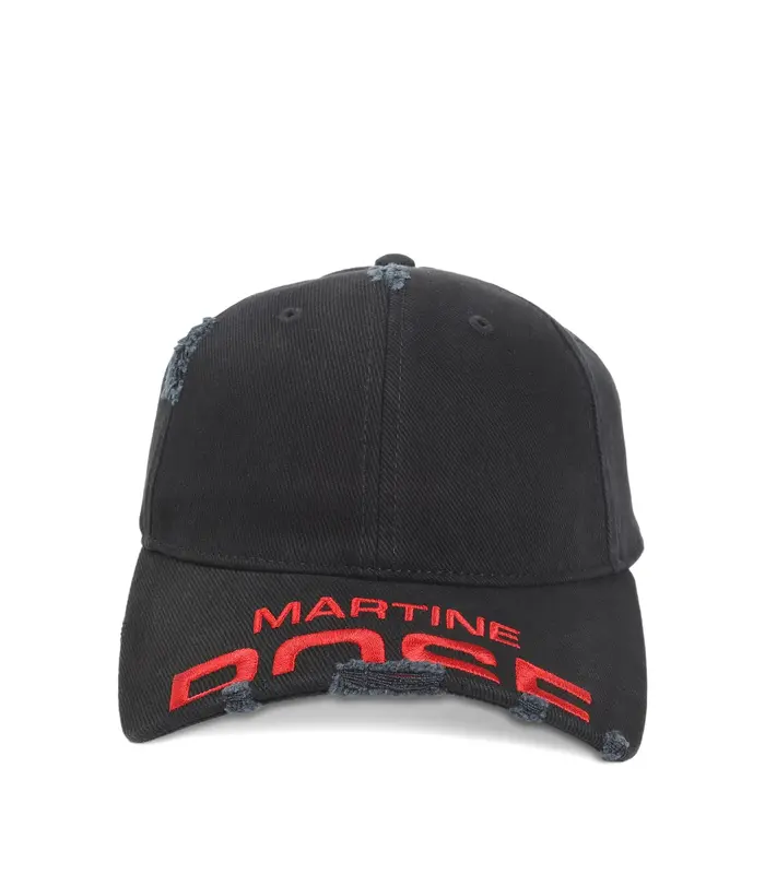 CUT PEAK CAP BLACK WASHED