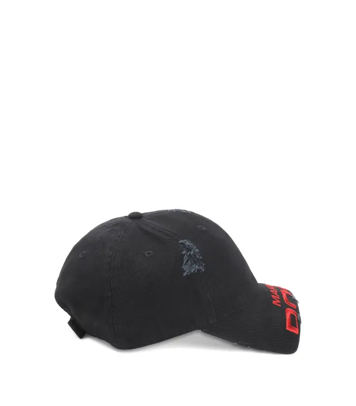 CUT PEAK CAP BLACK WASHED