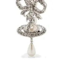 RIGOBERTA PEARL EARRINGS PLATINUM CRYSTAL