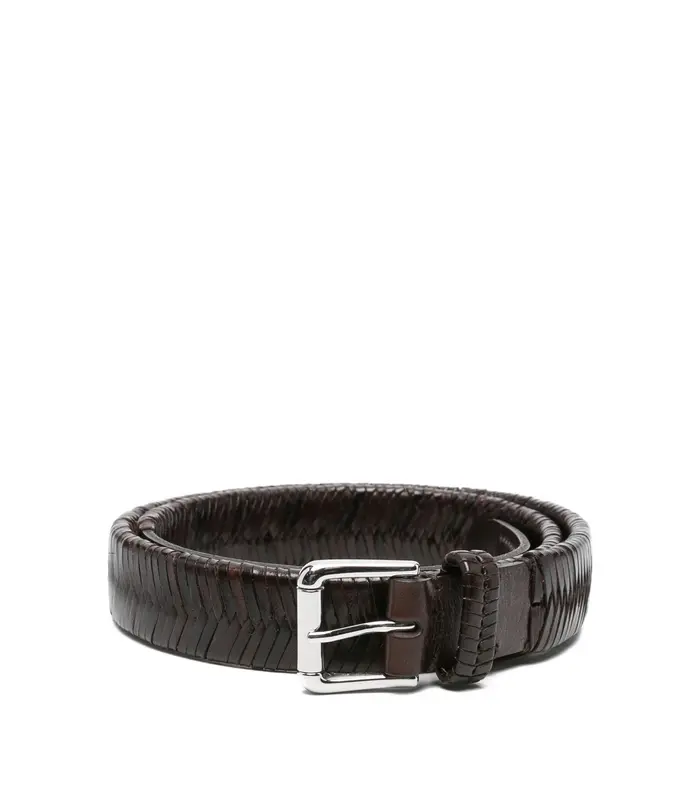 WEAVED BELT 25 DARK BROWN
