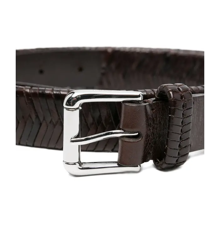 WEAVED BELT 25 DARK BROWN