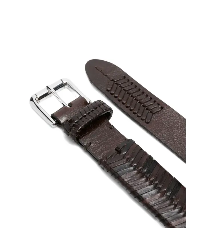 WEAVED BELT 25 DARK BROWN