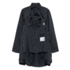 MAISON MIHARA YASUHIRO SHAWL LAYERED SHIRT NAVY