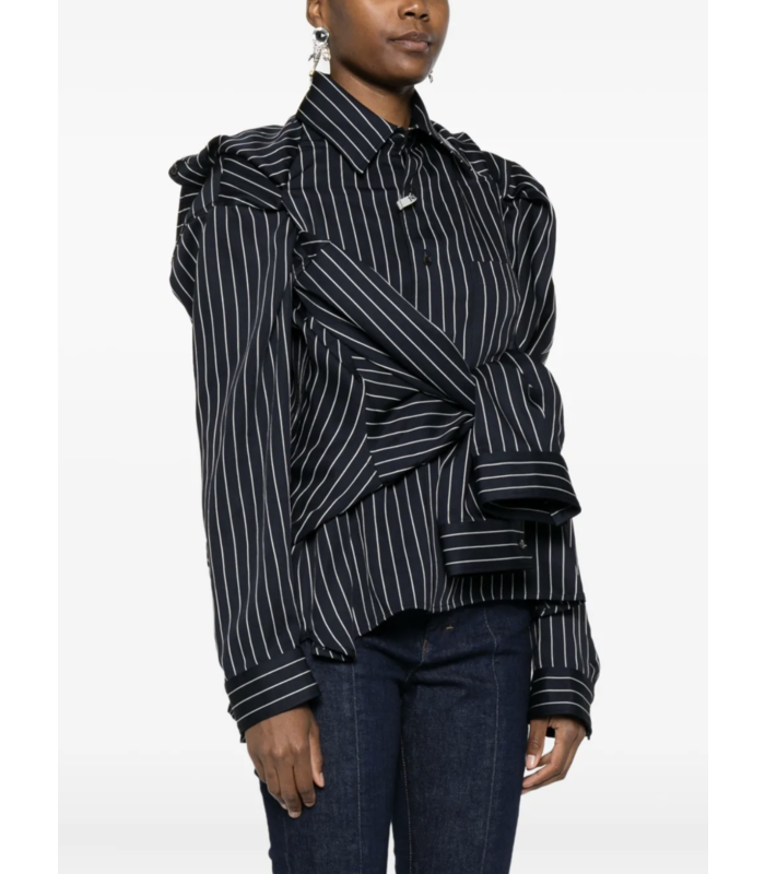 SHAWL LAYERED SHIRT NAVY