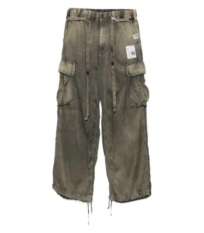 SATIN CARGO PANTS KHAKI