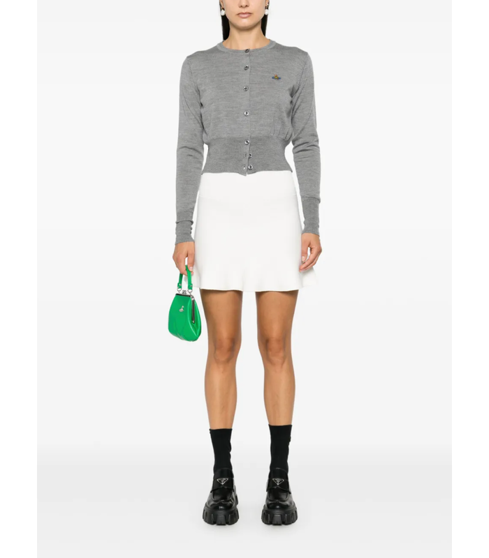 BEA CROPPED CARDI GREY MELANGE