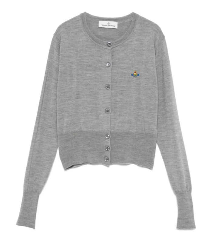 BEA CROPPED CARDI GREY MELANGE