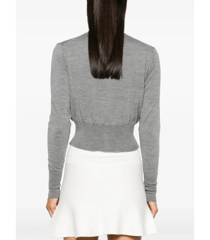 BEA CROPPED CARDI GREY MELANGE