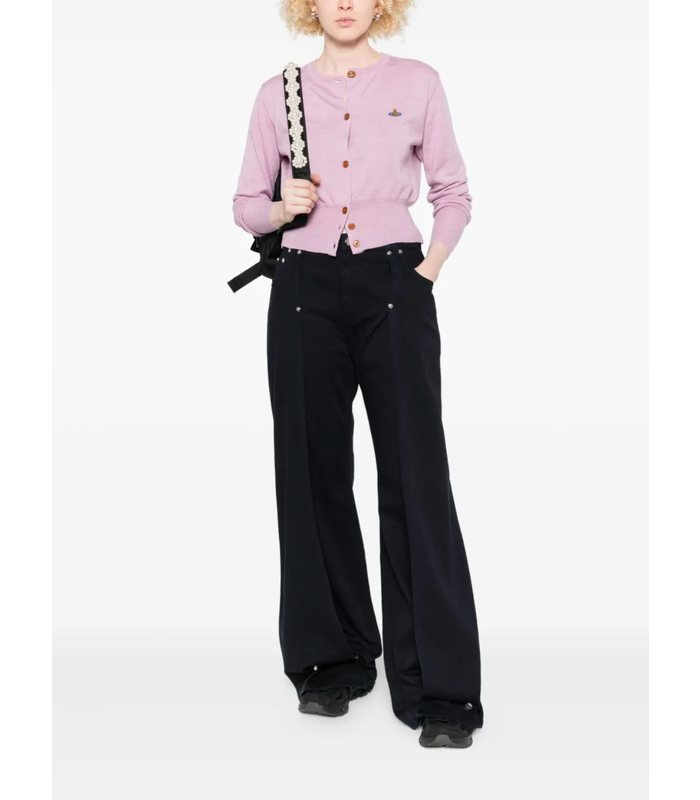 BEA CROPPED CARDI PINK MELANGE