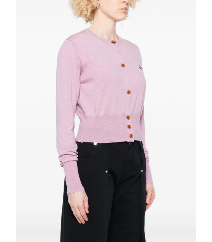 BEA CROPPED CARDI PINK MELANGE