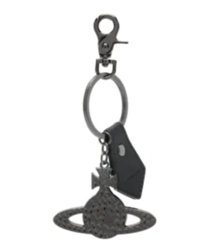 HAMMERED ORB GUNMETAL BLACK SAFFIANO