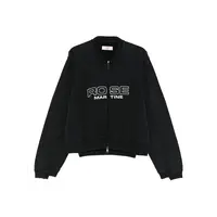 SHRUNKEN ZIP UP CREW BLACK WASHED BLACK ROSE