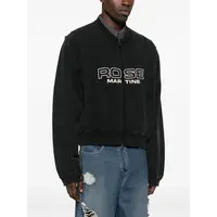 SHRUNKEN ZIP UP CREW BLACK WASHED BLACK ROSE