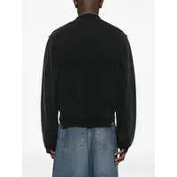 SHRUNKEN ZIP UP CREW BLACK WASHED BLACK ROSE