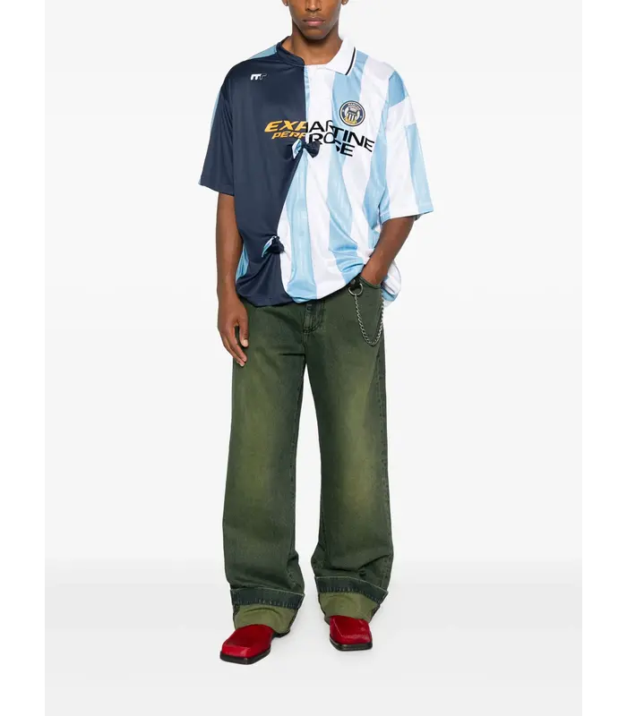 COLLAGE FOOTBALL TOP BLUE STRIPE