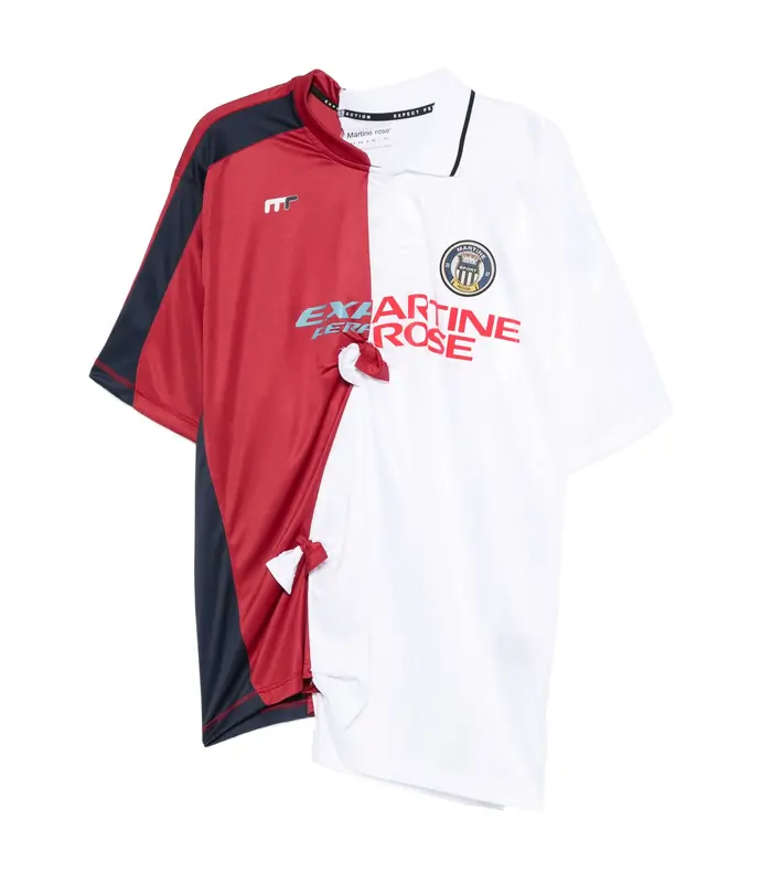 COLLAGE FOOTBALL TOP WHITE BURGUNDY
